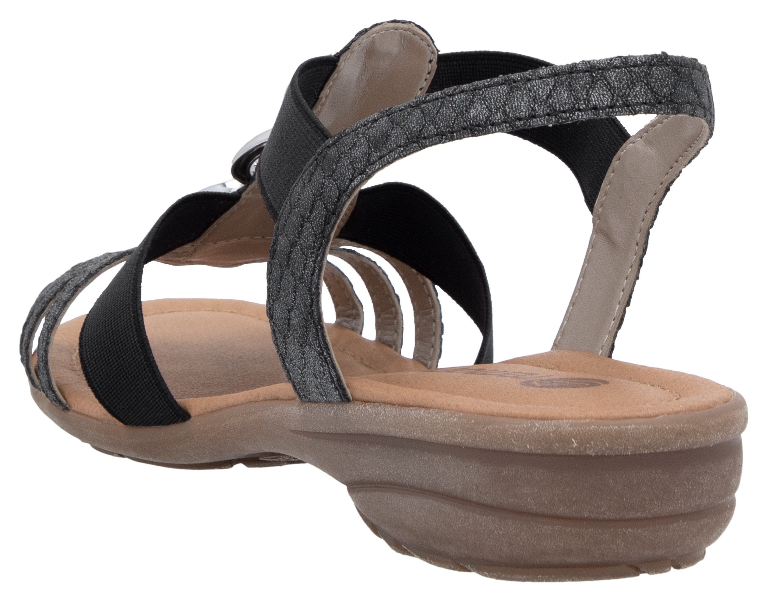 Remonte Riemchensandale, Keilabsatz, Sommerschuh, Sandalette mit Gummizügen