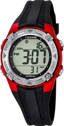 CALYPSO WATCHES Digitaluhr »UK5685/6 Calypso Kinder Uhr K5685/6 Kunststoffband«, (Digitaluhr), Kinder Armbanduhr rund, PURarmband schwarz, Fashion