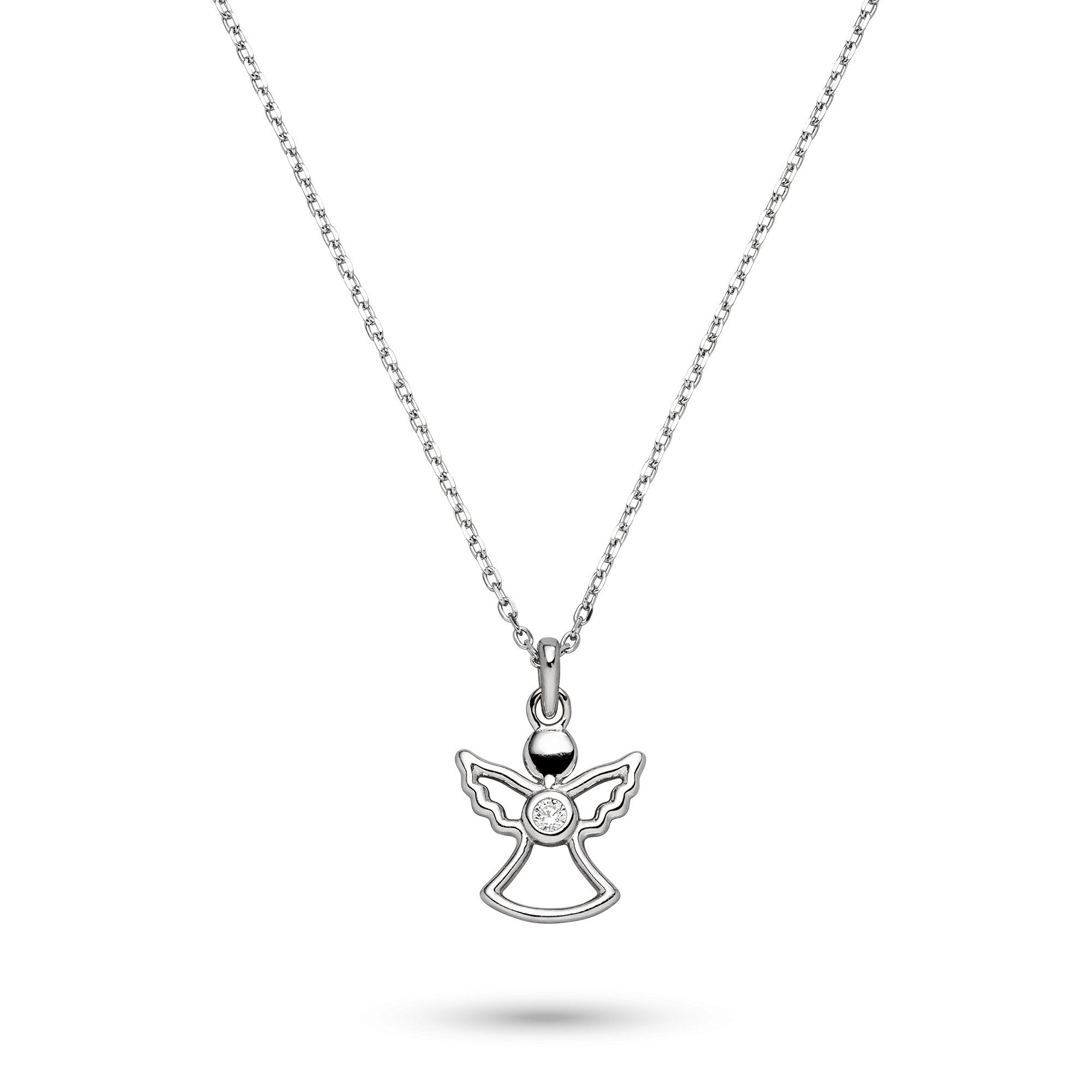 s.Oliver Kette mit Anhänger Schmuck Geschenk Silber Halskette The Angel, Engel, mit Zirkonia (synth)
