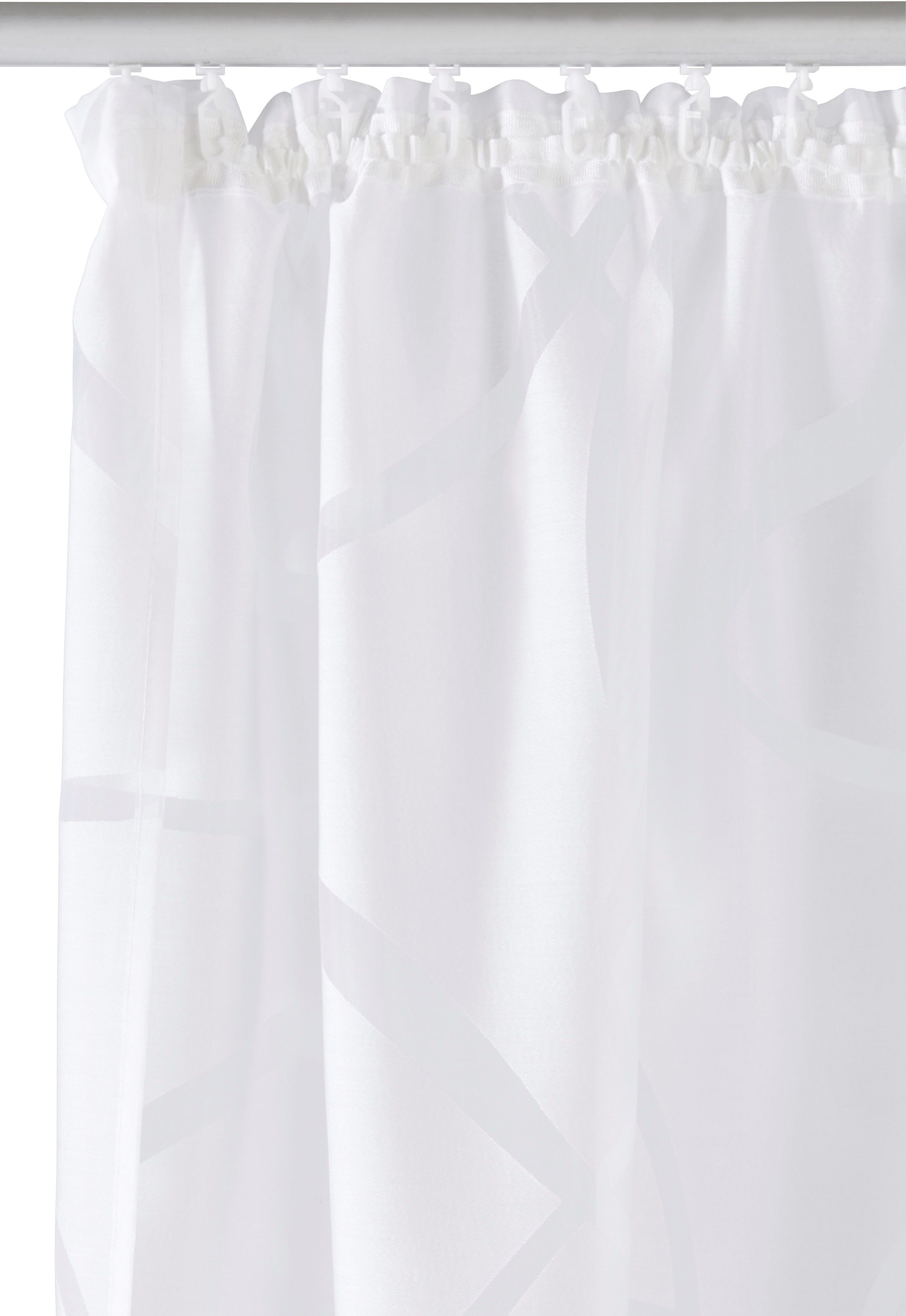 Bruno Banani Gardine Tilo (1 St), Kräuselband, transparent, Ausbrenner, transparent, Ausbrenner, gewebt, verschiedene Größen