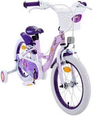 Volare Kinderfahrrad Disney Wish, lila, 16 Zoll, (1-tlg), abnehmbare Seitenräder, höhenverstellbarer Sattel und Lenker, Mädchen