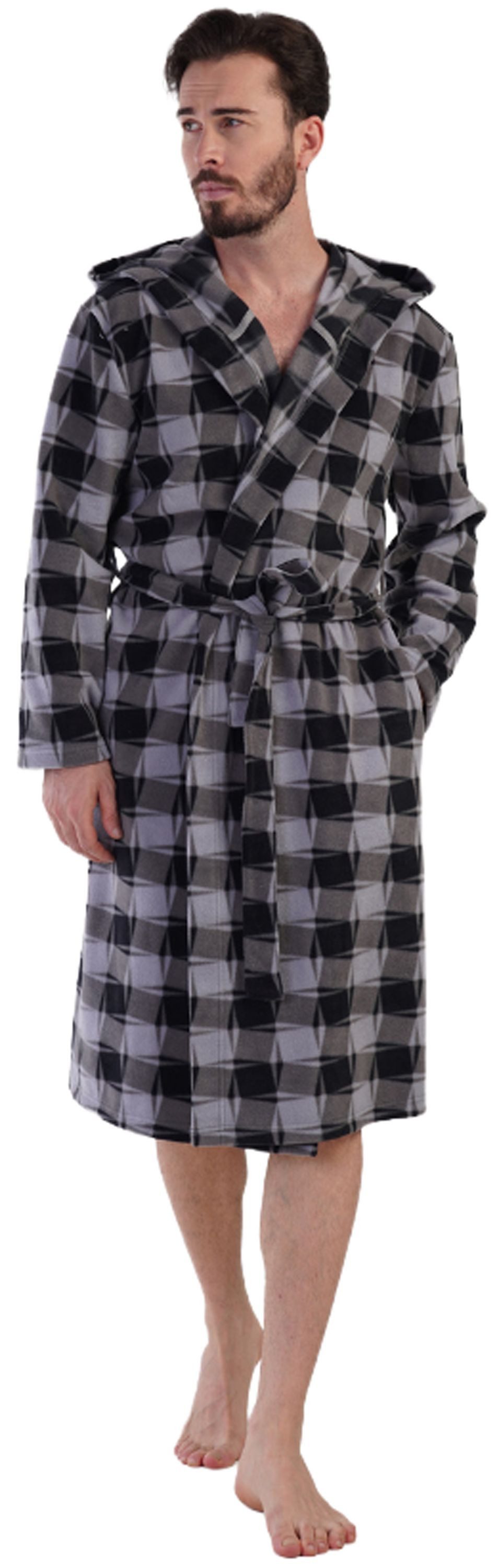 Vienetta Herrenbademantel Man, knielang, Polyester, Kapuze, Gürtel, Herren günstig online kaufen