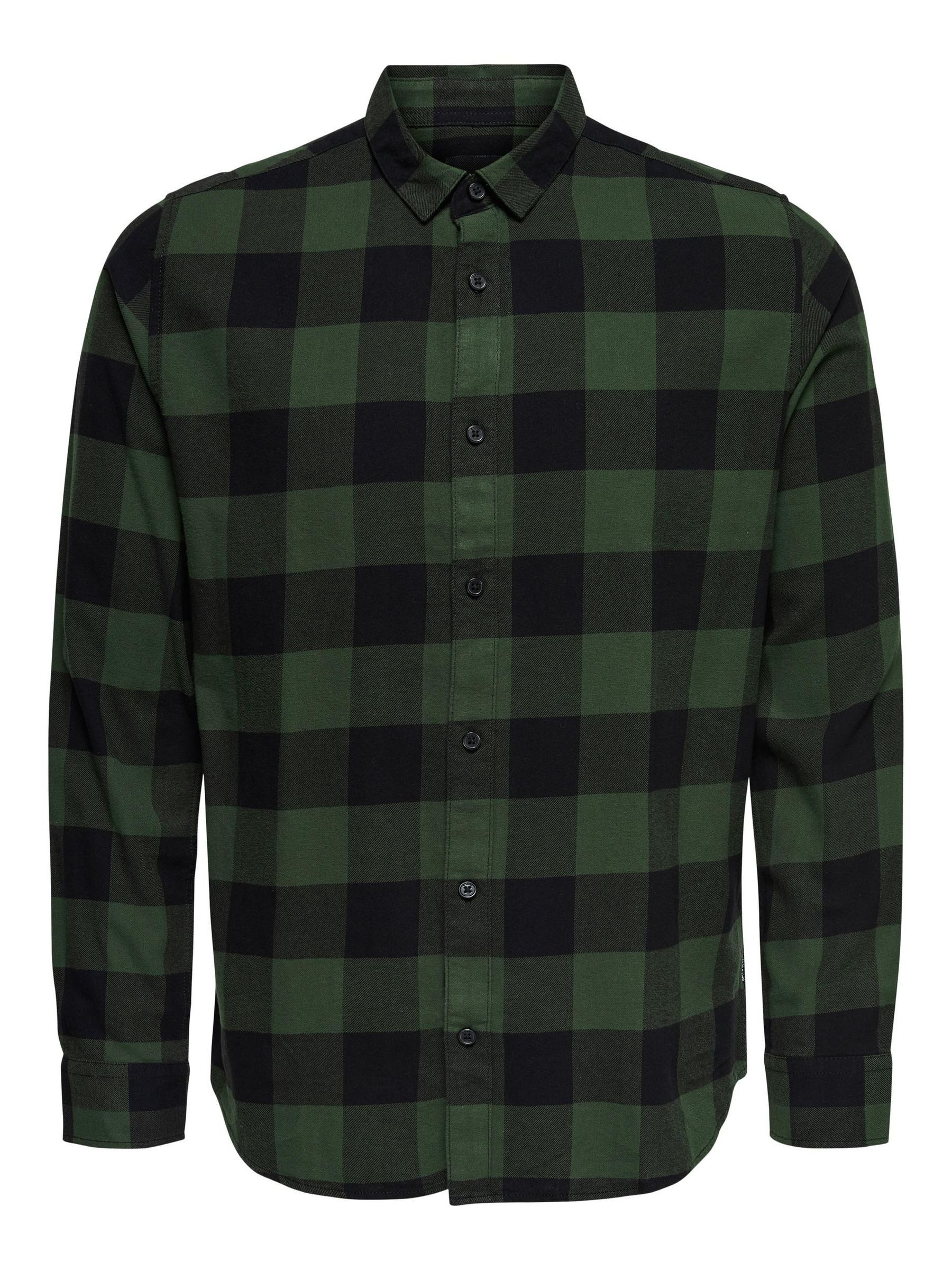 ONLY & SONS Langarmhemd Freizeit Karohemd Holzfäller Kariertes Flanellhemd (1-tlg) ONSGUDMUND LS CHECKED SHIRT NOOS