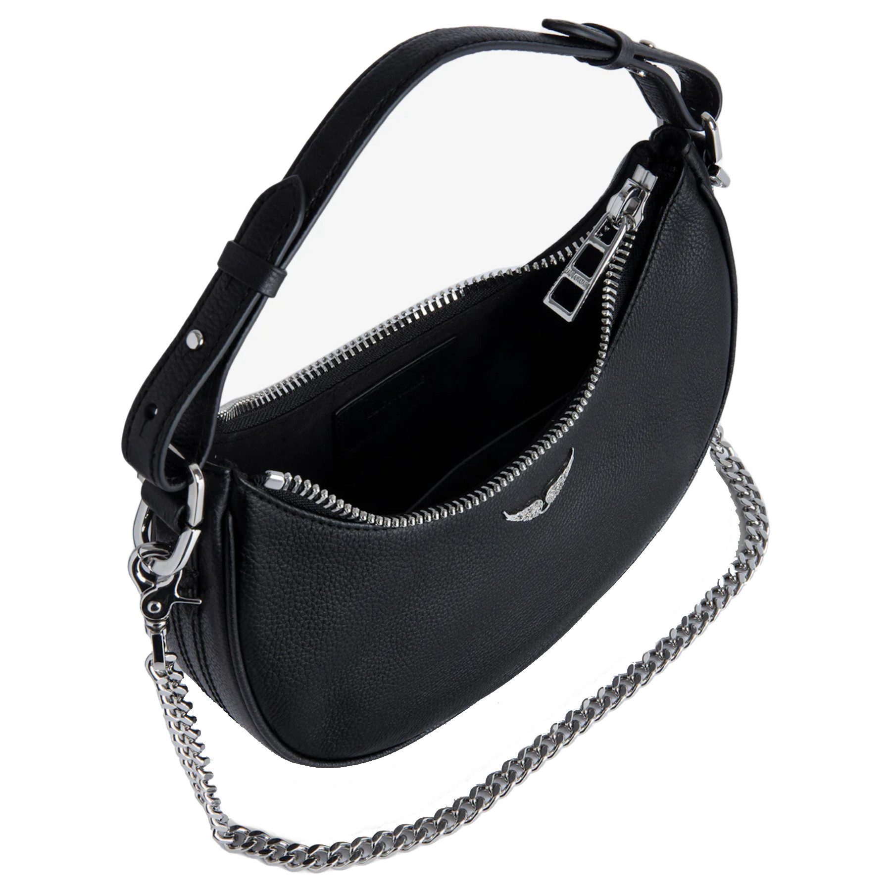 ZADIG & VOLTAIRE Umhängetasche ZADIG&VOLTAIRE Tasche MOONROCK GRAINED LEATHER aus Leder - Schwarz