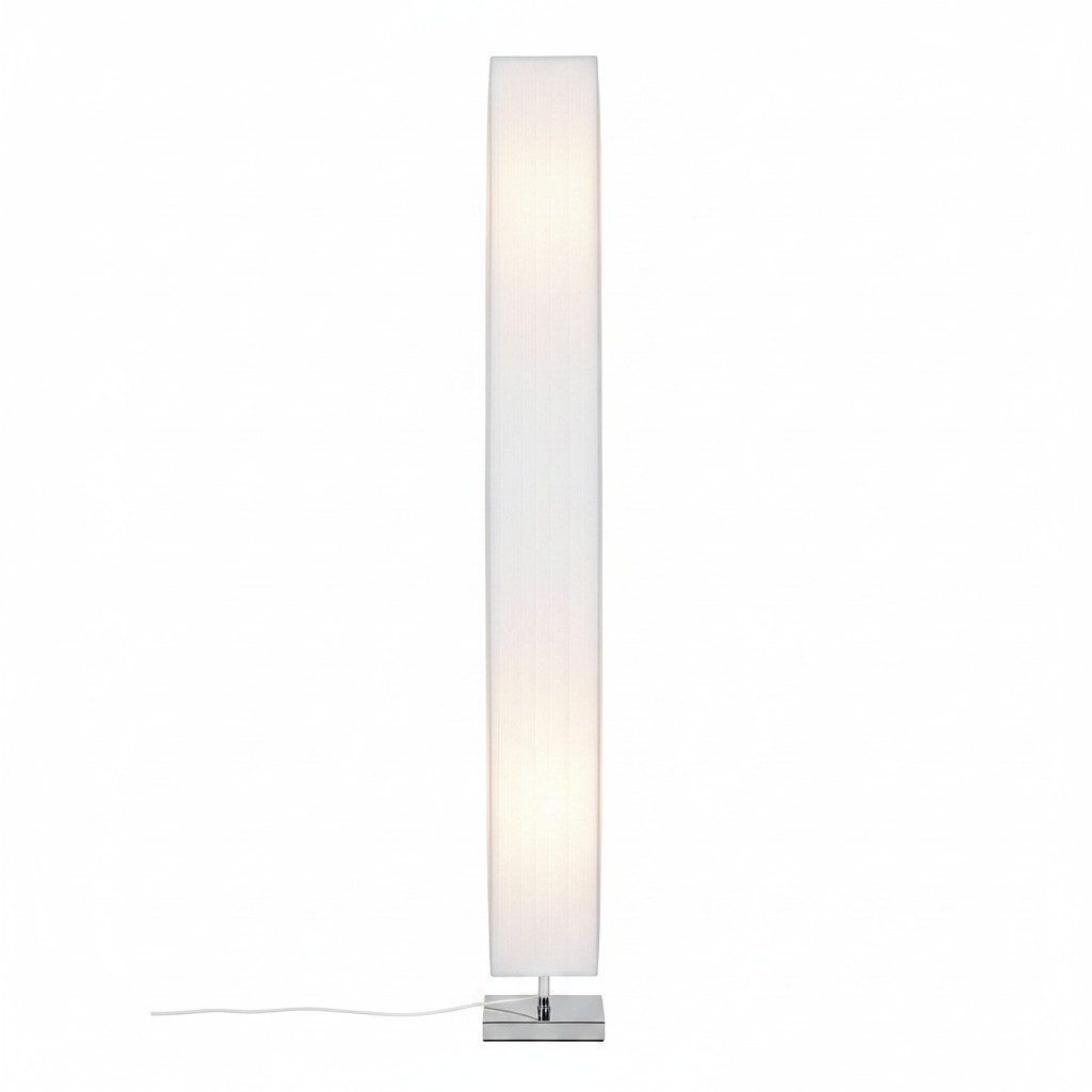 kowdom Stehlampe Weiß 120cm Edelstahl, Schlafzimmer Wohnzimmer Säulenlampe, E27, Fußschalter; Rutschfeste Pads; Schlankes Design