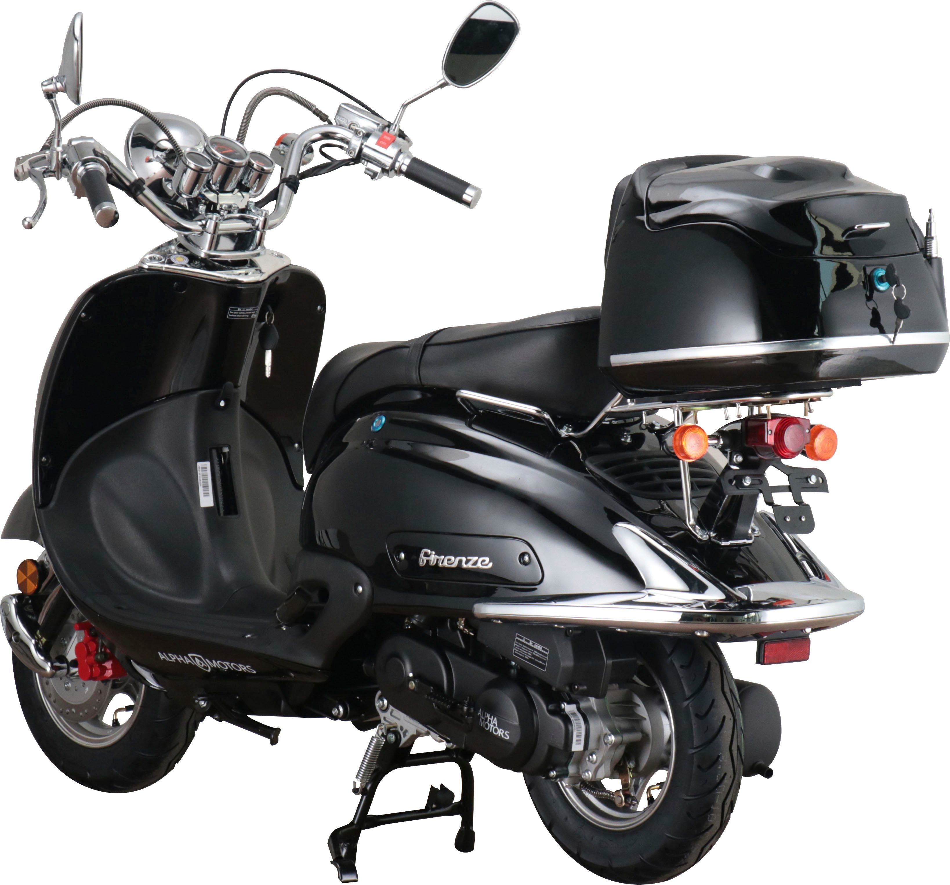 50 km/h, Retro 5, Euro Firenze, inkl. Topcase Motors Motorroller Alpha 45 ccm,