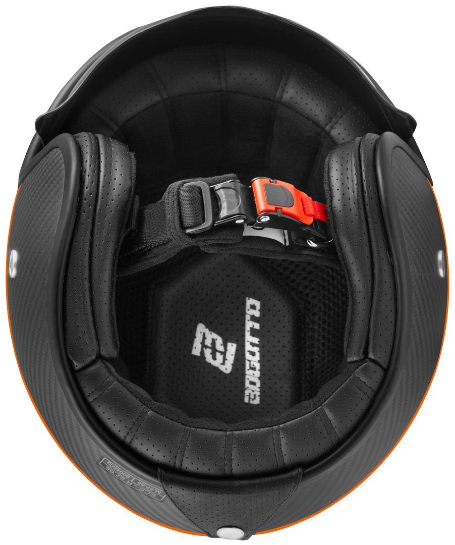 Bogotto Motorradhelm V587 Crono Carbon Jethelm, integriertes Sonnenvisier