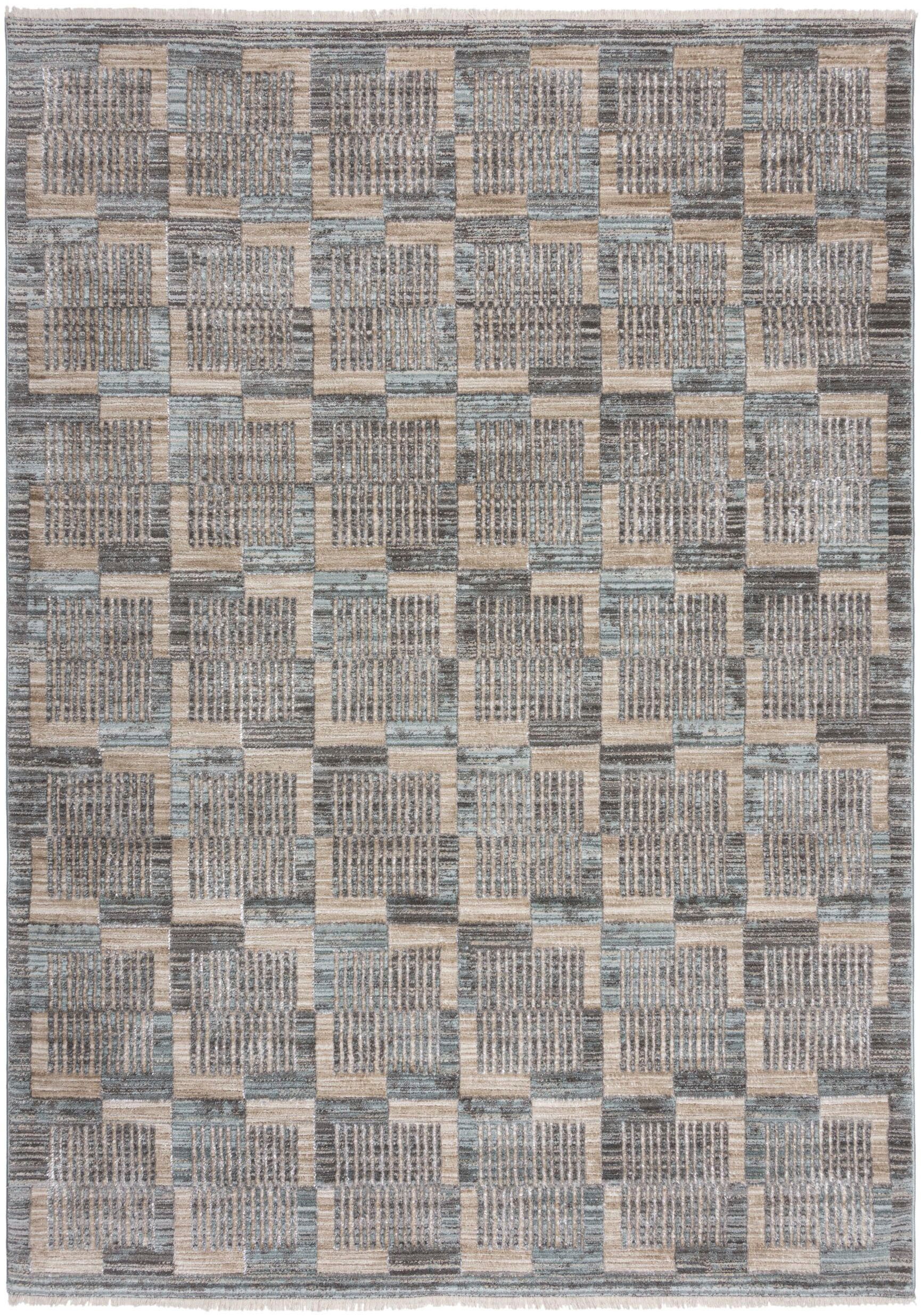 FLAIR RUGS Teppich Evelyn Blocks Flor mit Glanzeffekt, rechteckig, Höhe: 8 mm, geometrisches Design, Wohnzimmer, Schlafzimmer, Esszimmer