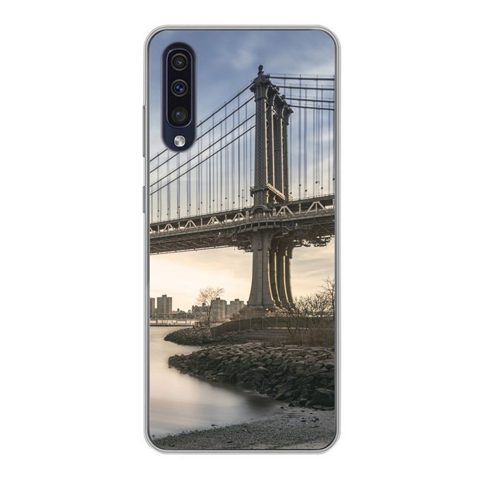 MuchoWow Handyhülle New York - Fluss - Brücke Handyhülle Samsung Galaxy A30s Smartphone-Bumper Print Handy