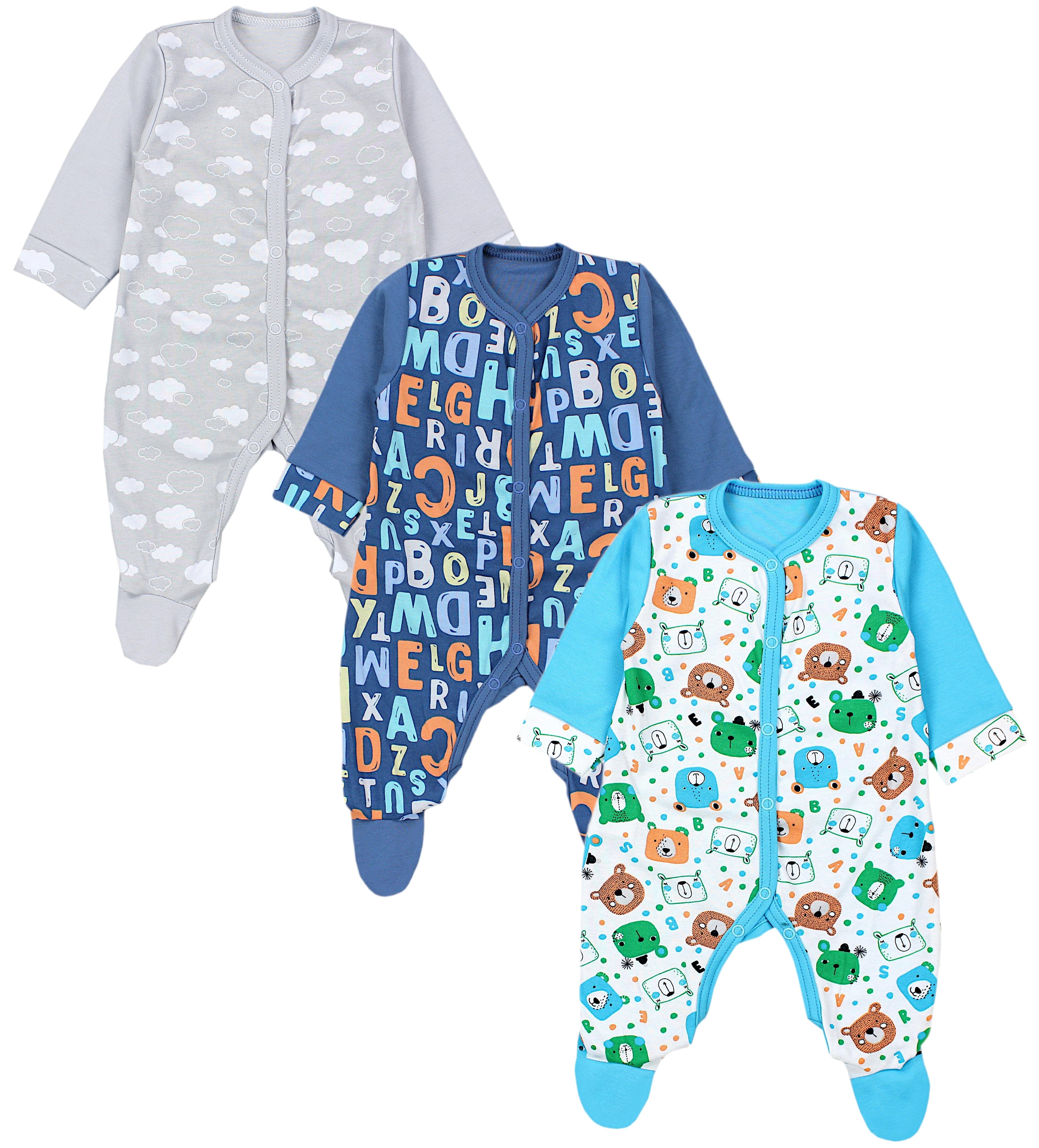 TupTam Strampler TupTam Baby Jungen Schlafstrampler mit Fuß 3er Pack (3-tlg) Farbenmix 8