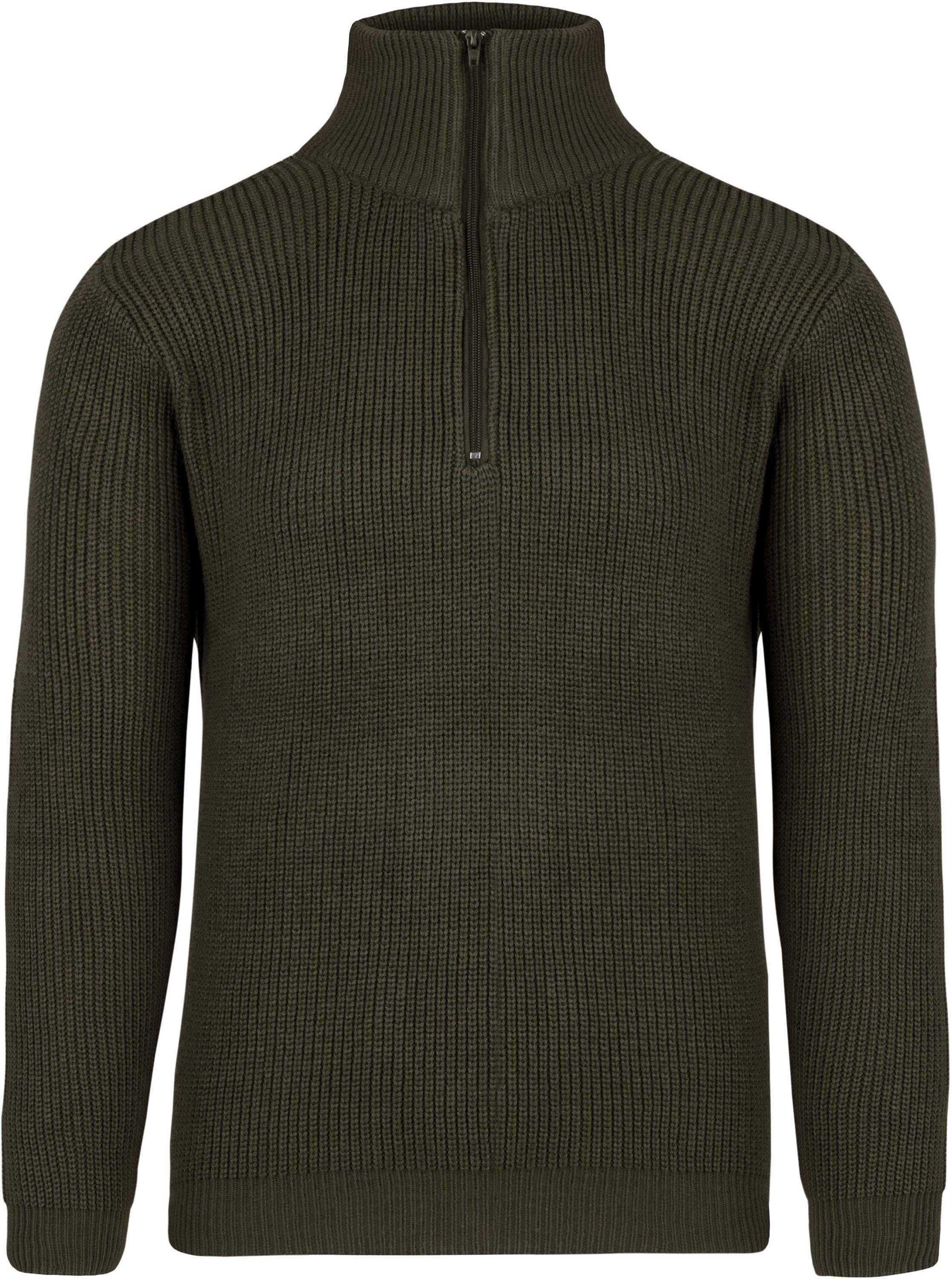 Langarmshirt Herren Troyer-Pullover mit RV-Kragen Tintrup