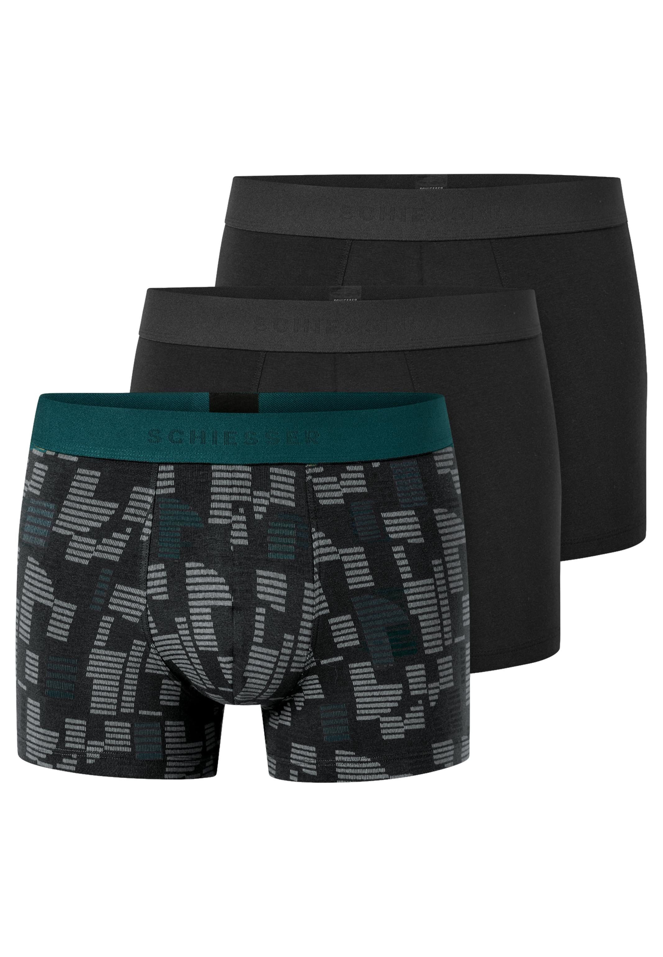 Schiesser Retro Boxer 3er Pack 95/5 Cotton (Spar-Set, 3-St) Retro Short / Pant - Baumwolle - ohne Eingriff - Atmungsaktiv