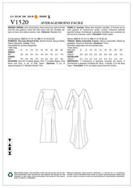 H-Erzmade Kreativset Vogue® Patterns Papierschnittmuster Kleid V1520