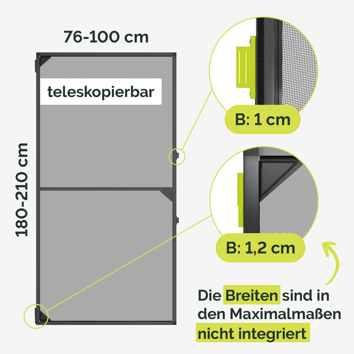 Nematek Insektenschutz-Tür Nematek Fliegengitter Tele, Teleskop Fliegengittertür weiß, anthrazit – Bild 4 von 5