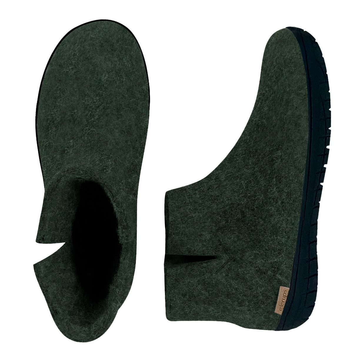 glerups dk Naturkautschuksohle Schwarz Hausschuh (1-tlg) Boots - Natürliches Material, Schützt vor Geruch, Bequem und weich