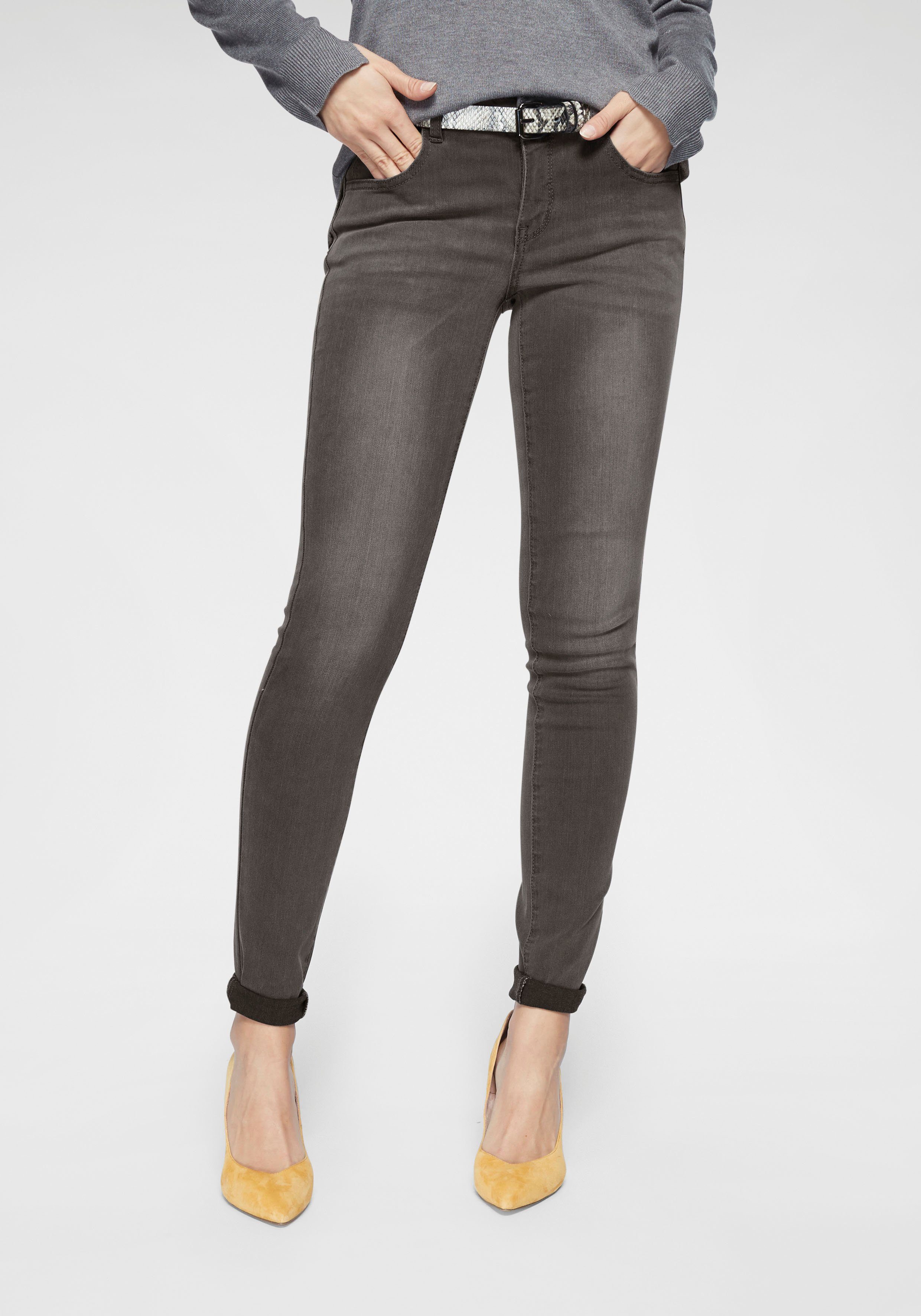 Tamaris Skinny-fit-Jeans, schmale Beinform, normale Leibhöhe, 5-Pocket-Form günstig online kaufen
