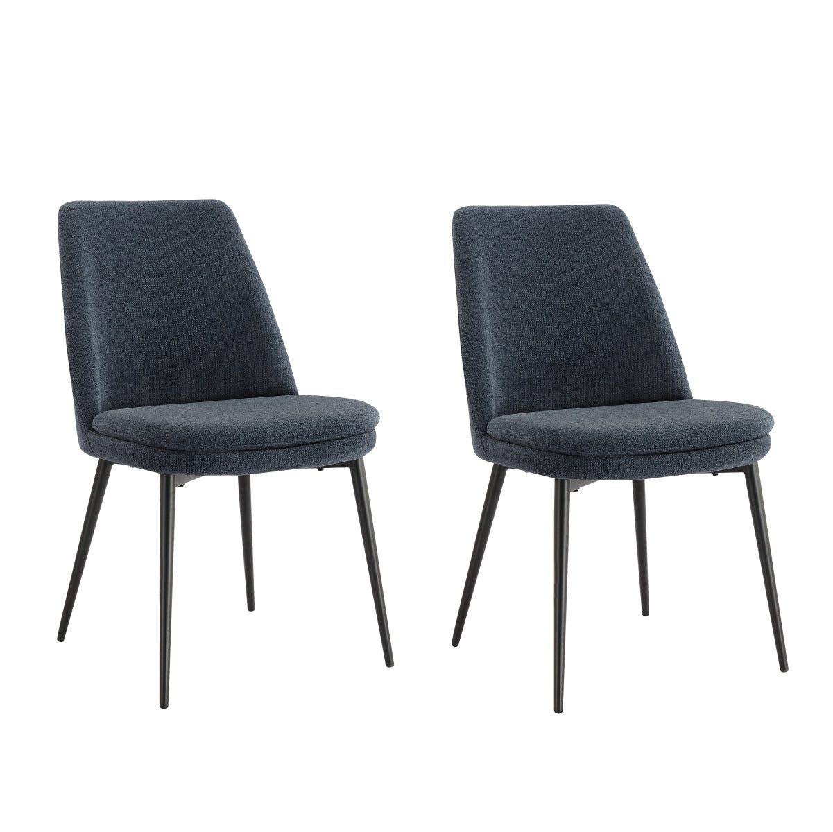 CHITA Esszimmerstuhl 2er Set Chenille, OEKO-TEX, ergonomisch, Metallgestell (2er Set), mit Rückenlehne, Bürostuhl, Küchenstuhl, 4-Fuß-Stuhl