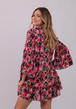 YC Fashion & Style Tunikakleid Chic Blossom Print Tunika Alloverdruck, Boho, mit Volant