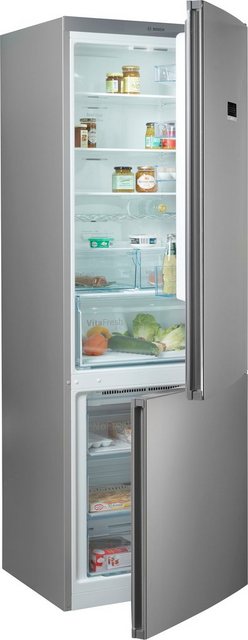 Bosch KGN49XIEA Serie 4 XXL-Kühl-Gefrier-Kombination, 203 x 70 cm extra breit, 330L Kühlen + 105L Gefrieren, VitaFresh längere Frische, NoFrost nie wieder abtauen, Perfect Fit abstandslose Platzierung
