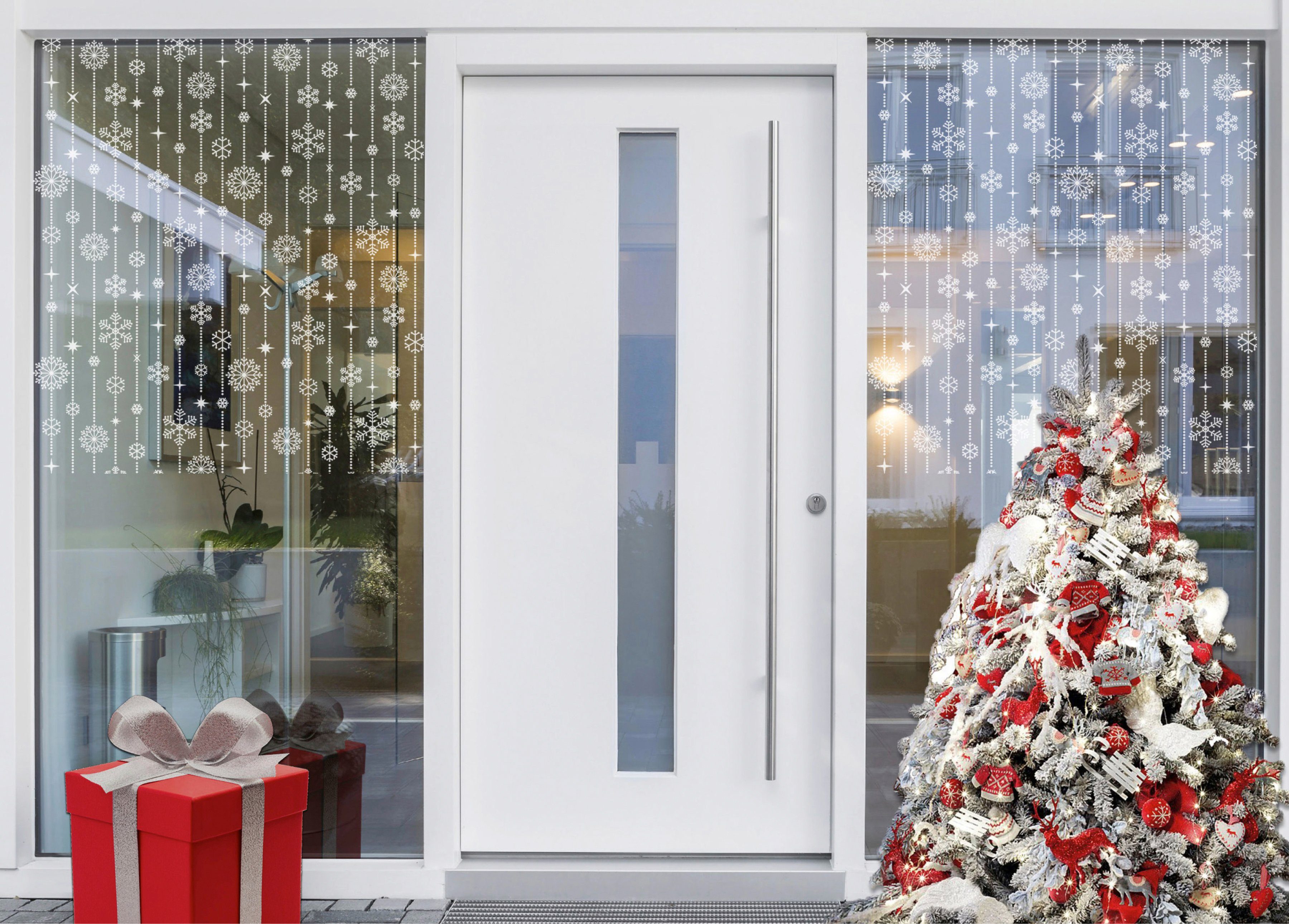 Fensterfolie Look Schneeflocken white, 90 cm, x halbtransparent, glatt, haftend MySpotti, statisch 100