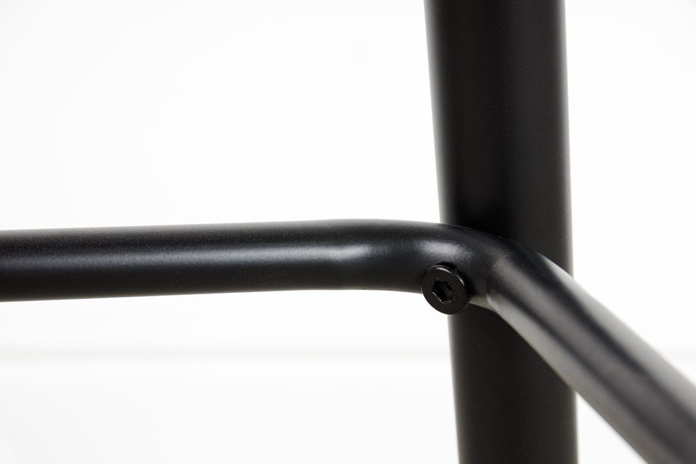 riess-ambiente Barhocker MILANO grau / schwarz (Einzelartikel, 1 St), Samt · Metall · Stuhl mit Lehne · Chesterfield Steppung