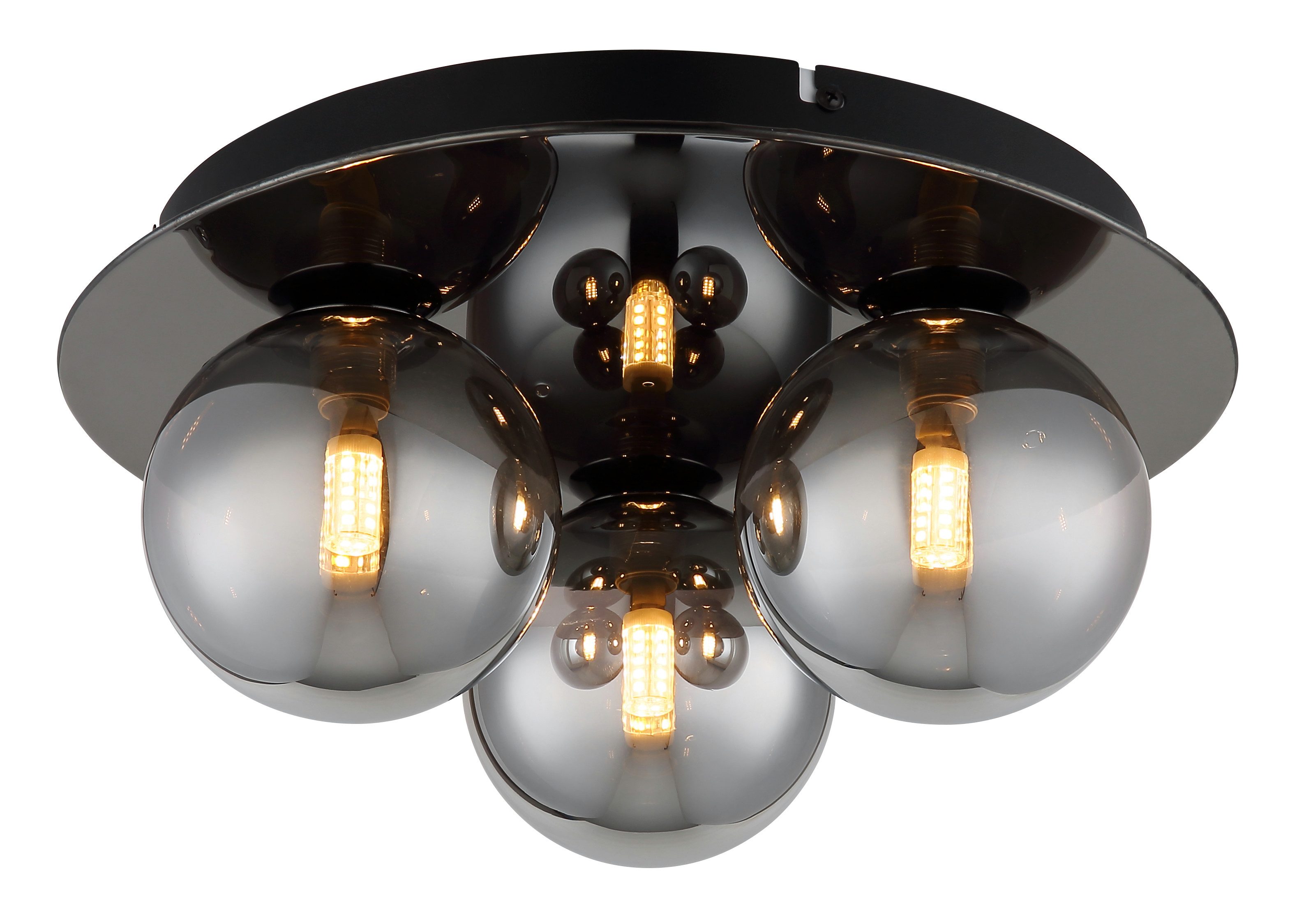 my home Deckenleuchte Alma, ohne Leuchtmittel, Glas Rauchfarben, Durchmesser 35cm; Höhe:15cm