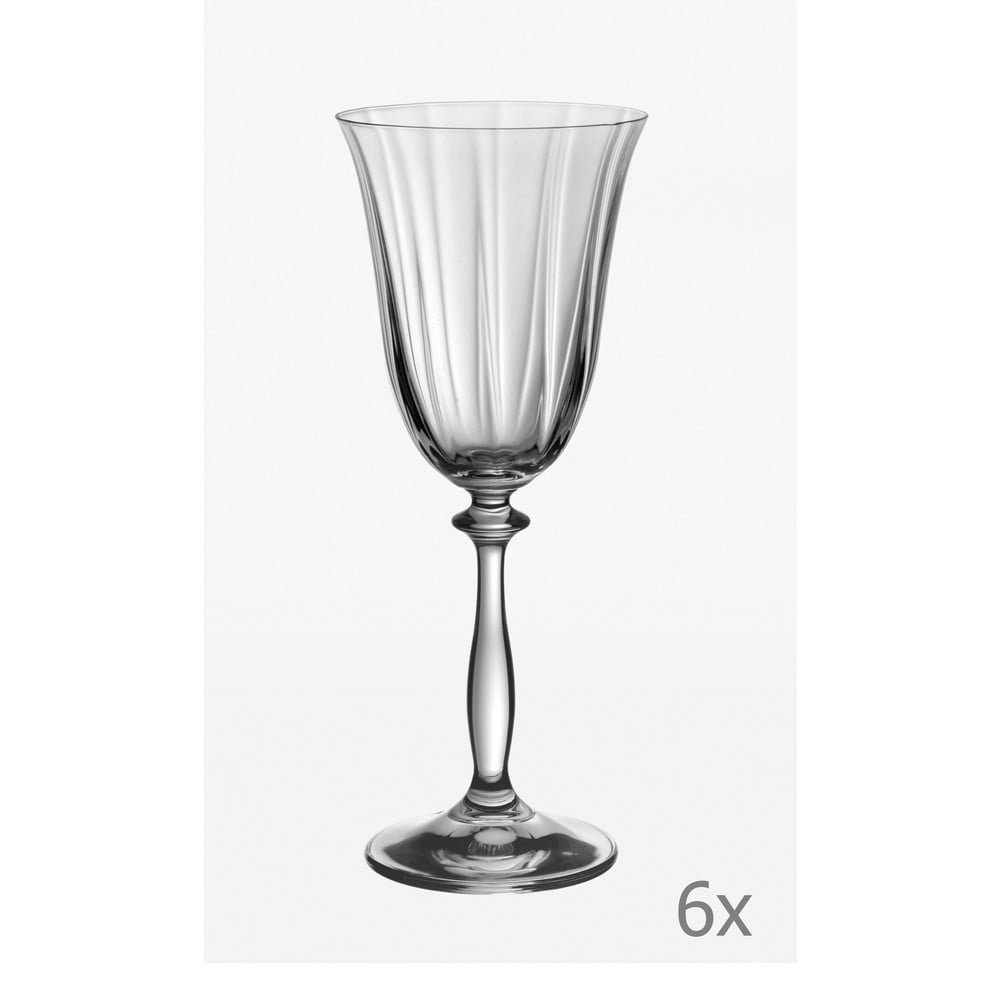 Crystalex Rotweinglas Angela Optic klar 350 ml 6er Set Rotweingläser, 6-tlg., Kristallglas, Kristallglas, geriffelt