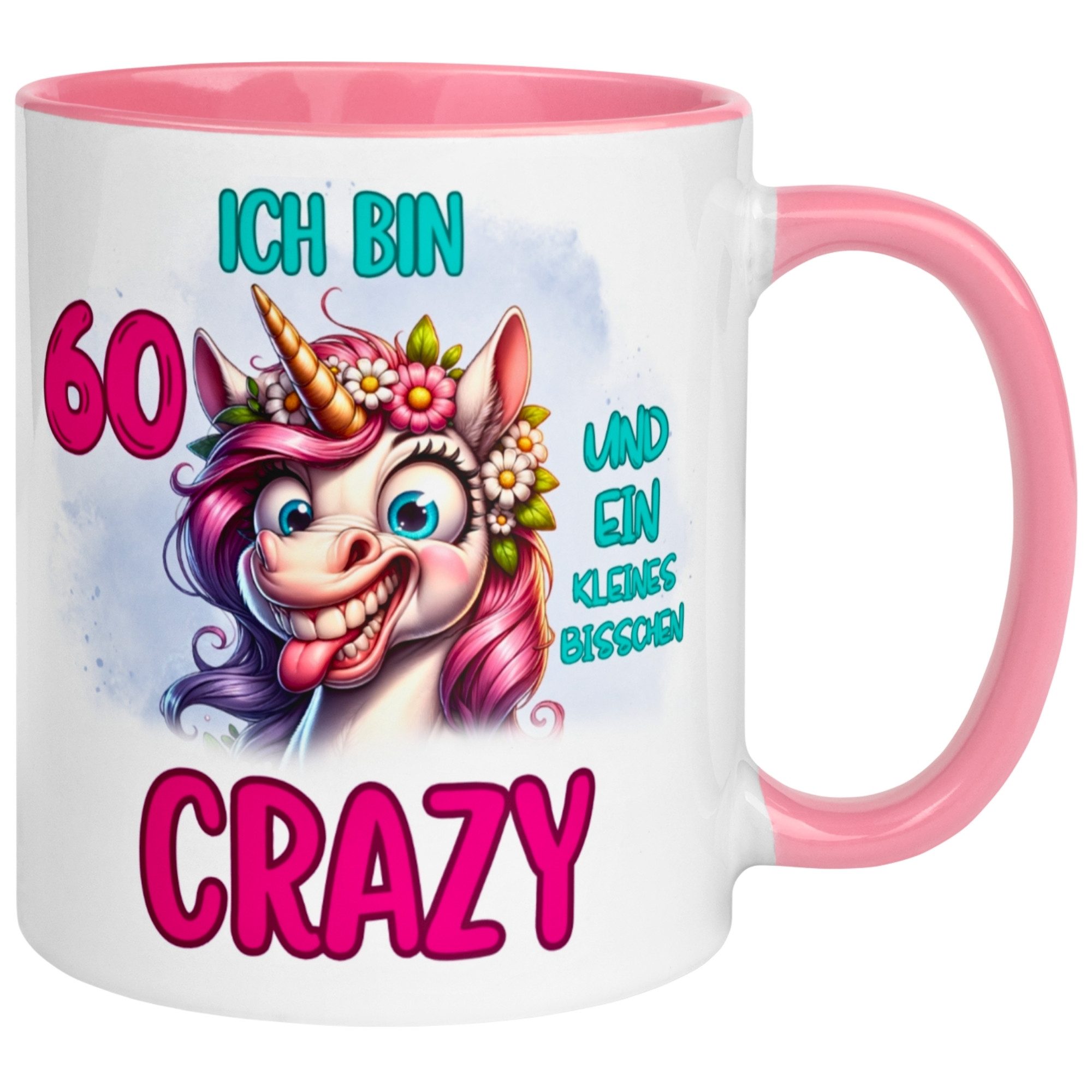 Momentals Tasse 60 Geburtstag Frau – Ein bisschen Crazy – Geburtstagsgeschenk Frauen, Gratis Versand · Links-&Rechtshänder · Spülmaschinenfest