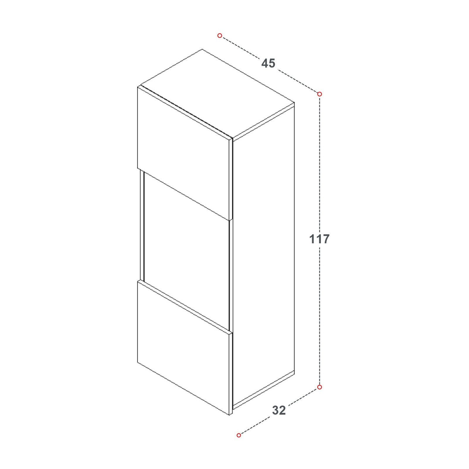 HAUSELEMENT Hängevitrine CALABRINI C-16 Hängevitrine LED-Beleuchtung Vitrine Modern
