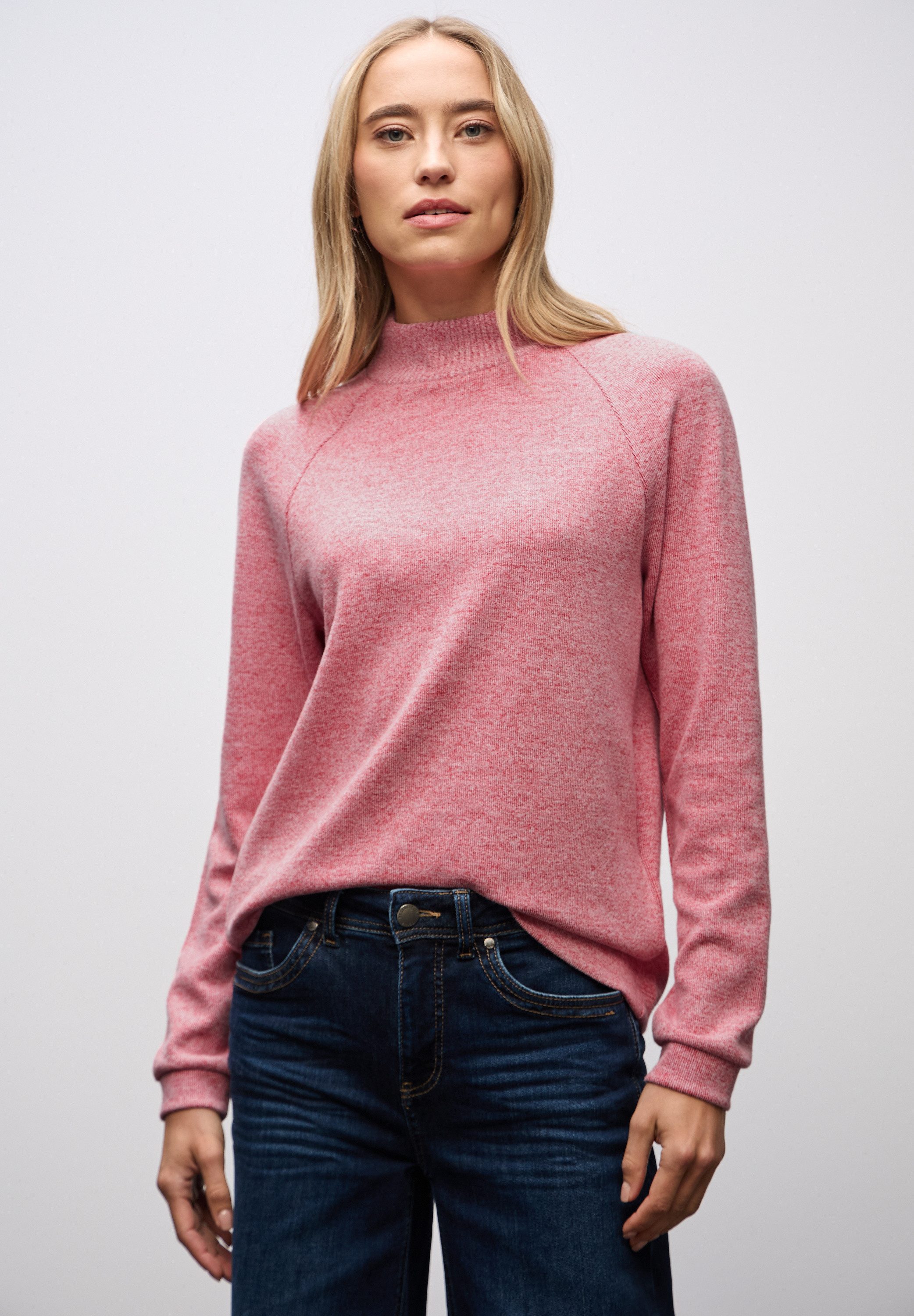 STREET ONE Langarmshirt im Melange Look