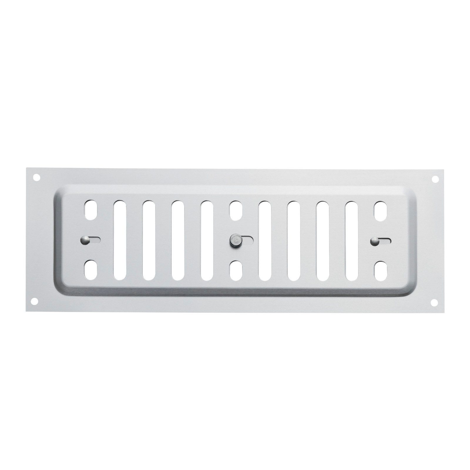 SO-TECH® Lüftungsgitter Belüftungsgitter verschließbar zum Aufschrauben mit Schiebeverschluss (1 St), Aluminium, 260 x 90 mm, Schlitzlochung oval