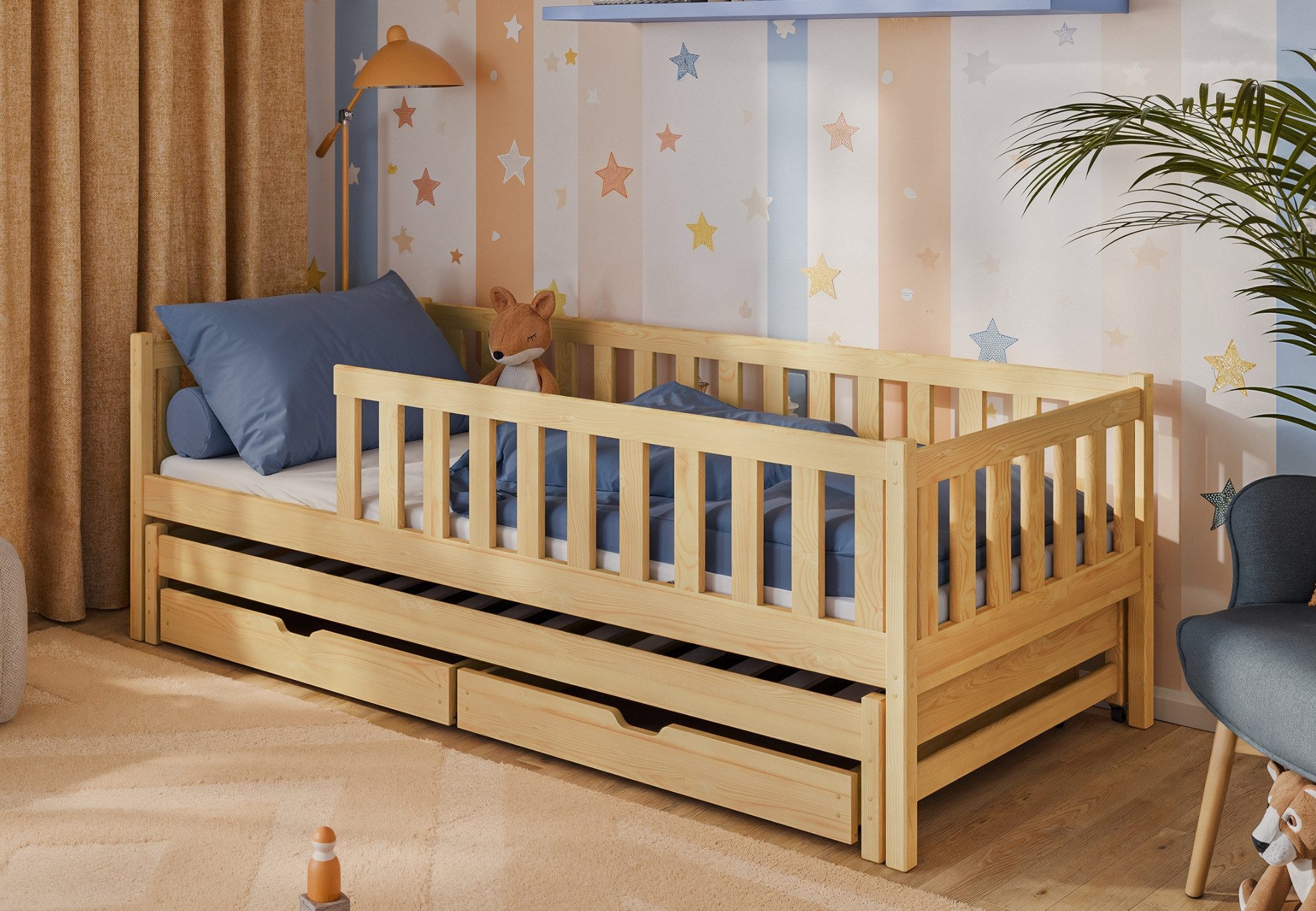 Kids Collective Kinderbett mit Rausfallschutz, Lattenrost günstig online kaufen
