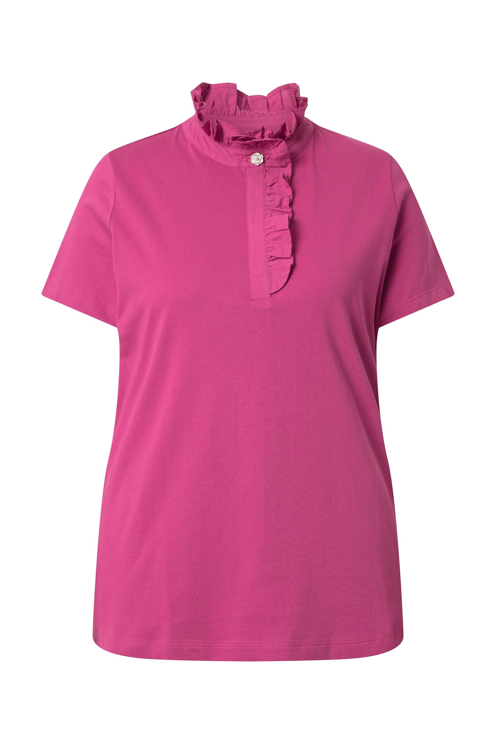 Ulla Popken T-Shirt T-Shirt Rüschen Classic Halbarm