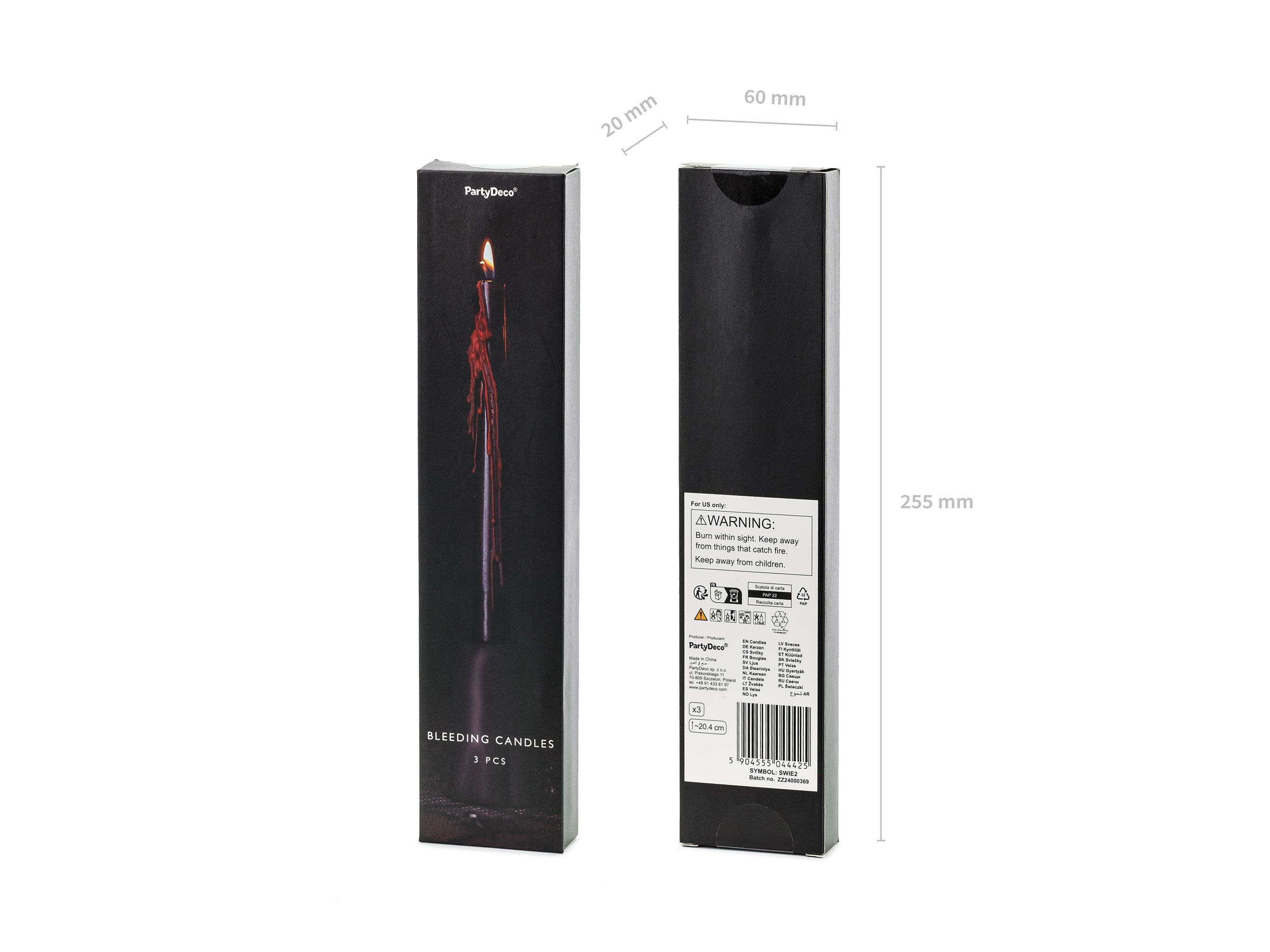 partydeco Spitzkerze, Blutkerzen 20,4cm Wachs 3er günstig online kaufen