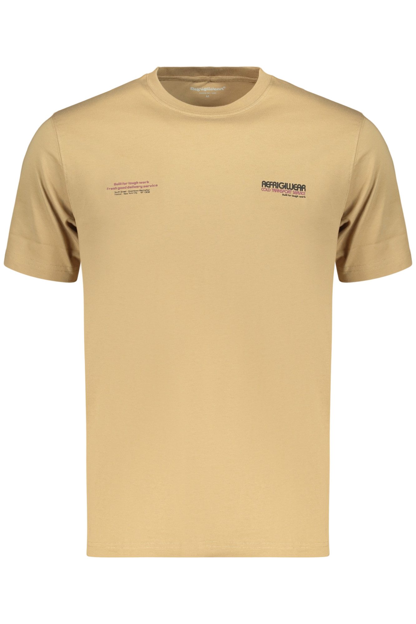 RefrigiWear T-Shirt Herren Kurzarm T-Shirt Braun mit Rundhals und