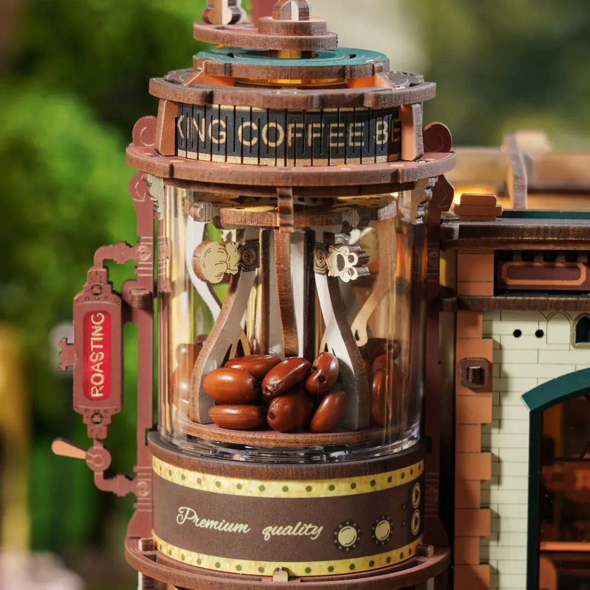 Robotime Modellbausatz Robotime Dream Coffee Factory 3D-Holzbausatz mit Licht Mechanischer, (593-tlg)