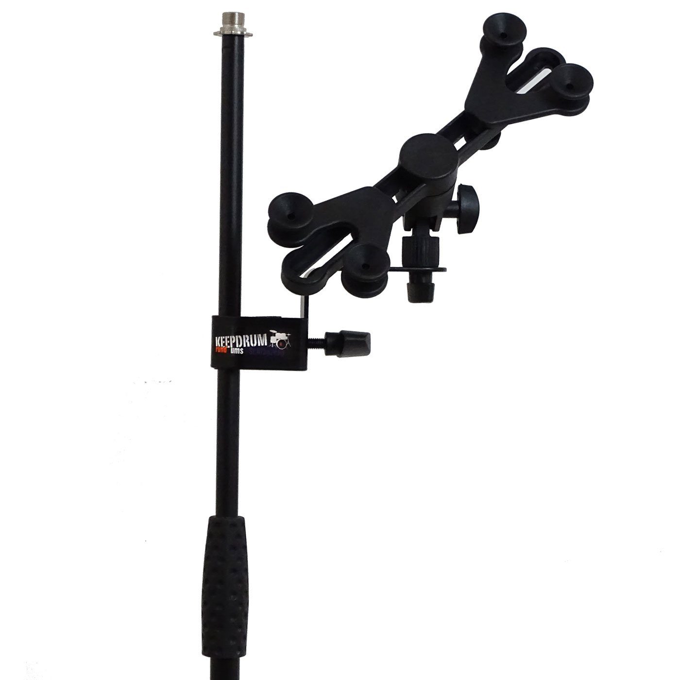 keepdrum Mikrofonständer keepdrum MS096 Sockel Stativ mit iPH02 Tablethalter, (mit Kabelklemmen), Vorteils-Set mit Tablethalter