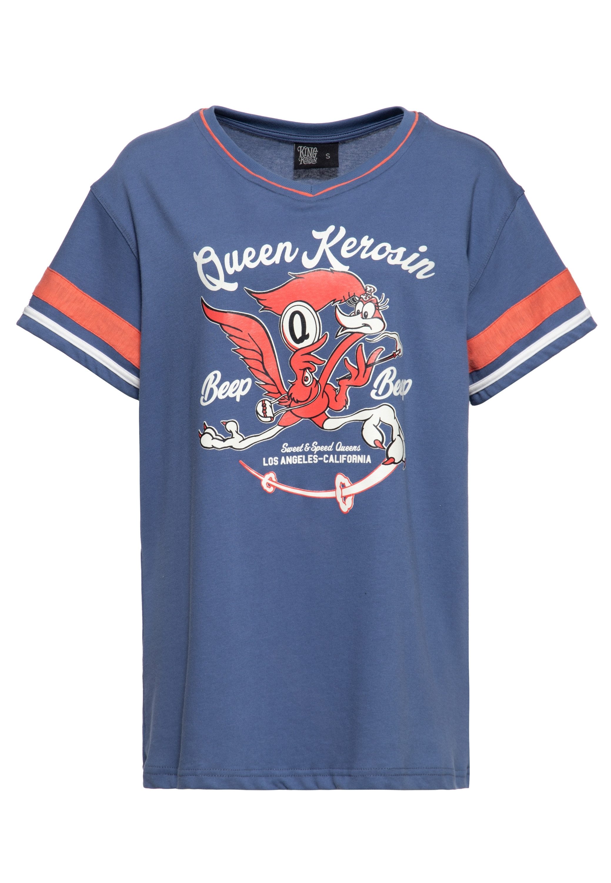 QueenKerosin T-Shirt Beep Beep im College-Stil