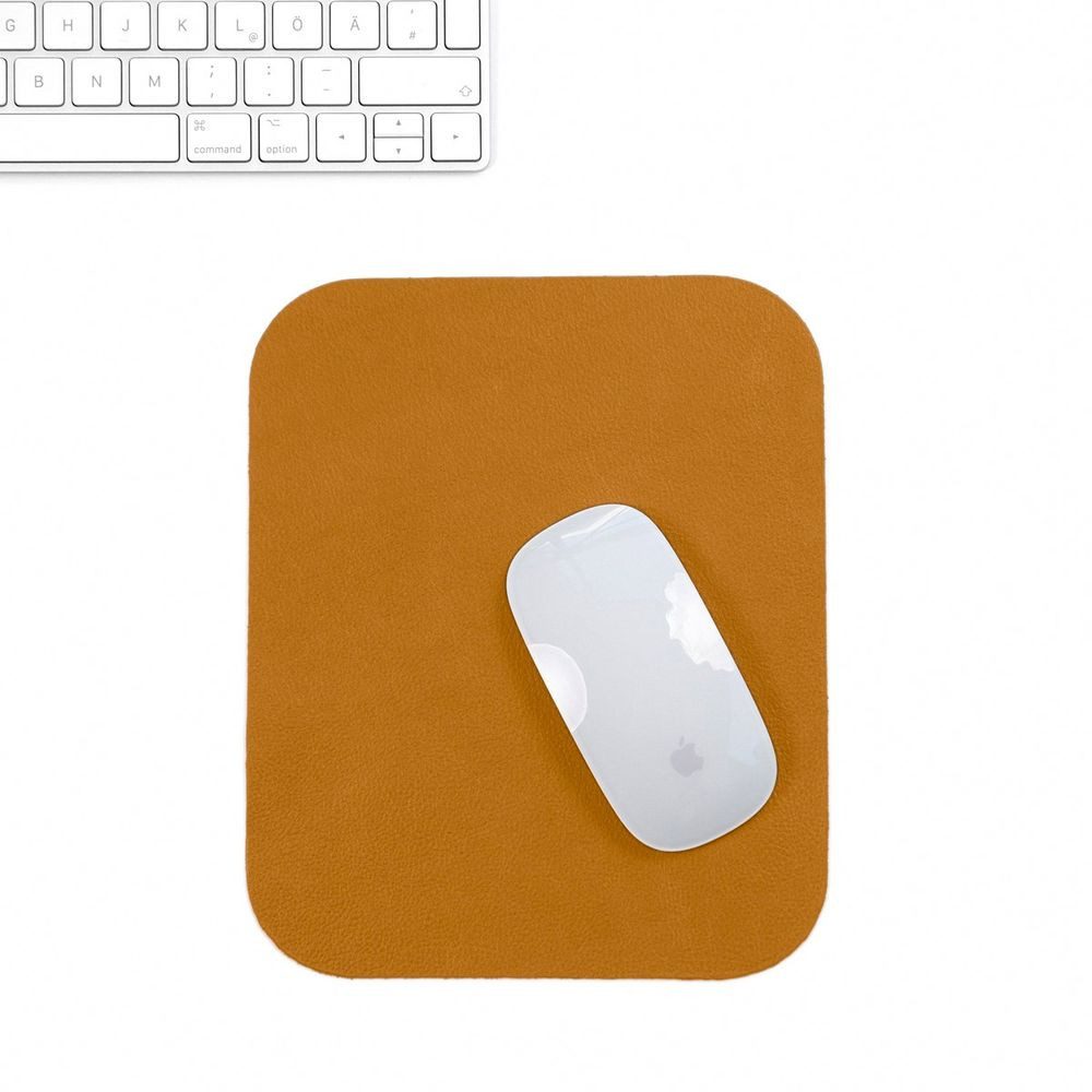 Hamosons Mauspad Hochwertiges Mousepad / Mauspad, Echt-Leder, Cognac, Hamosons 26304