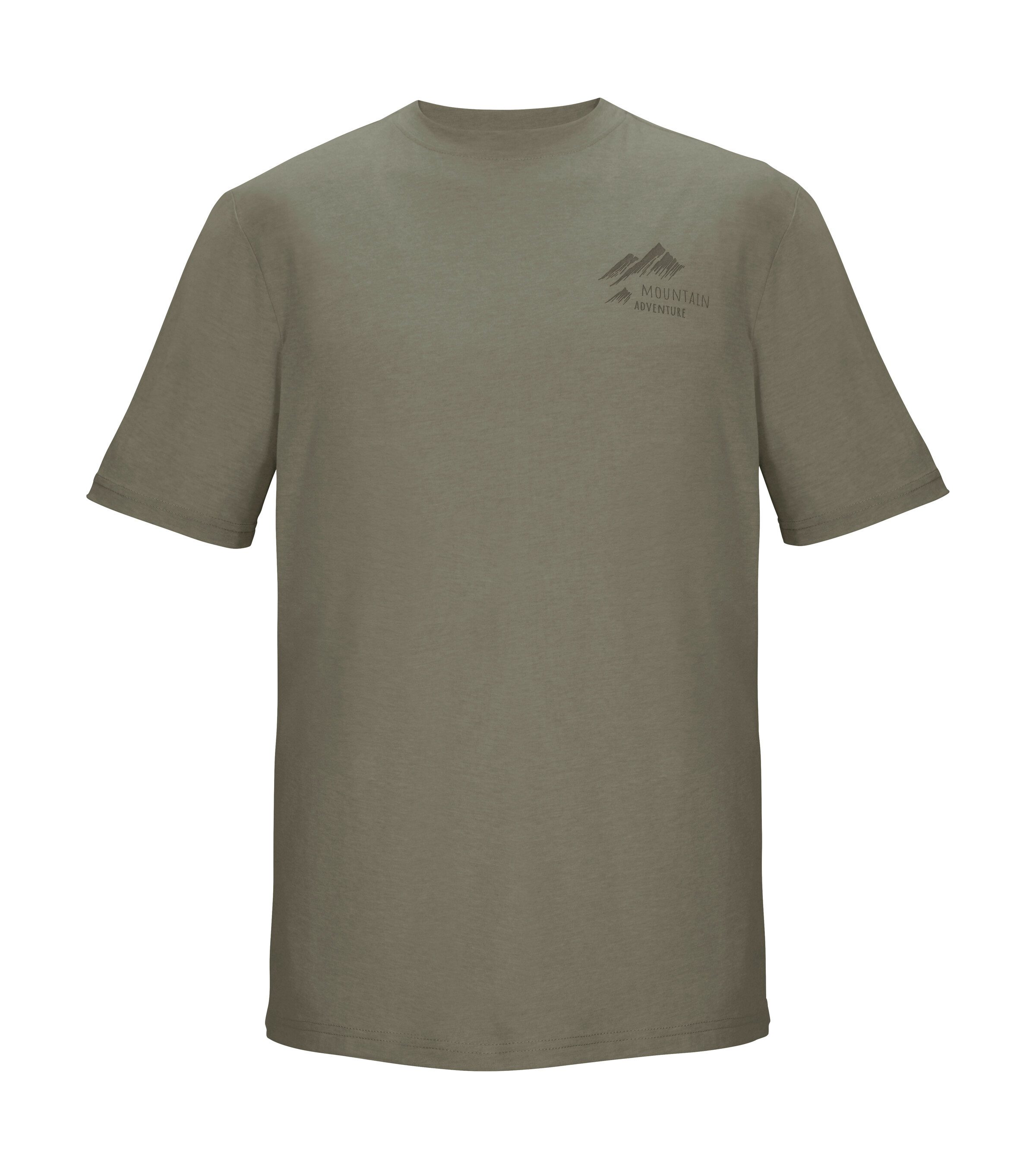 Killtec T-Shirt KOS 51 MN TSHRT Melange-Optik, grafischer Berg-Print, Comfort-Stretch Material