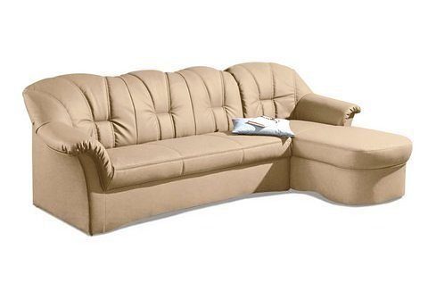 DOMO collection Ecksofa Papenburg, zeitlose Rückensteppung, elegante Formensprache, L-Form, in großer Farbvielfalt, wahlweise mit Bettfunktion