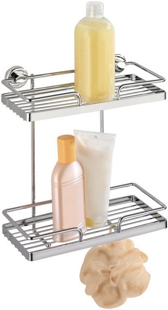 Wenko Power-Loc Wandregal Sion mit 2 Ablagen, Befestigen ohne bohren