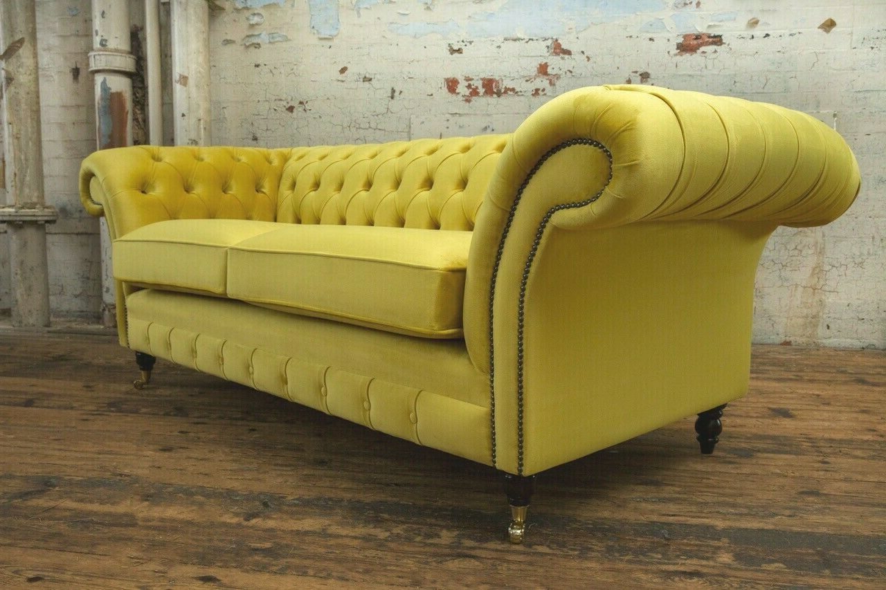 Xlmoebel Chesterfield-Sofa Designer-Sofa im Chesterfield-Stil mit hochwertigem Stoffbezug, Hergestellt in Europa