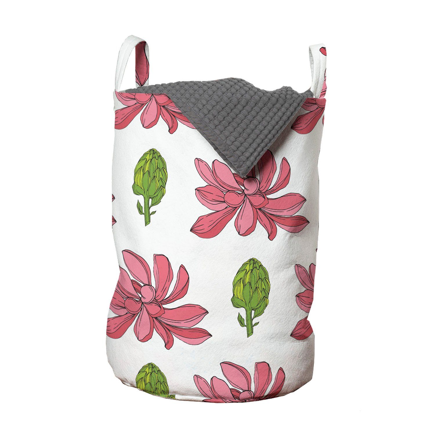 Abakuhaus Wäschesäckchen Wäschekorb mit Griffen Kordelzugverschluss für Waschsalons, Botanisch Hawaiian Jungle Bouquets