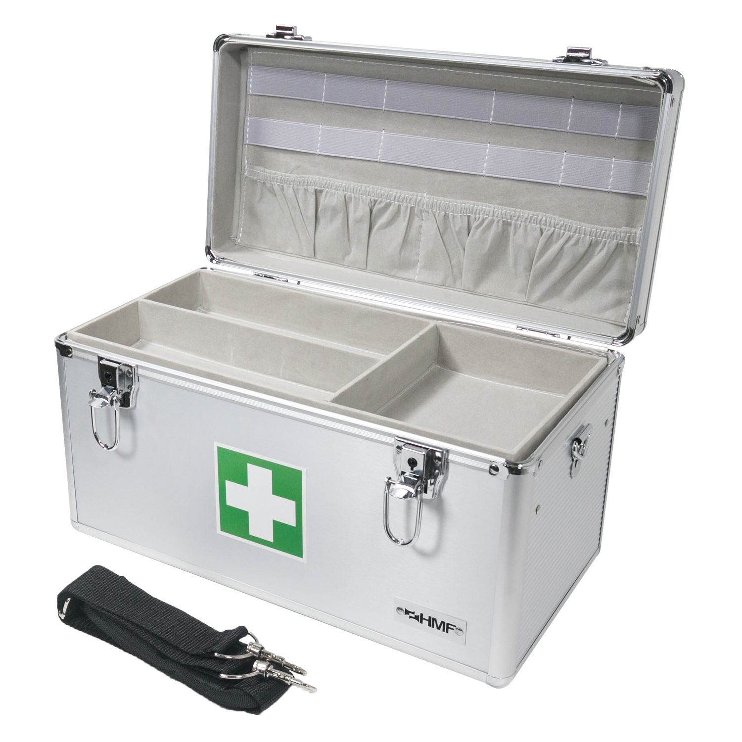 HMF Apothekerschrank Medizinkoffer, Arztkoffer für Erstversorgung  erkennbarer Erste-Hilfe Koffer mit Tragegriff, 40x22,5x20,5 cm | Alle Schränke