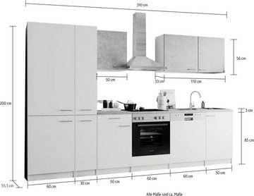 RESPEKTA Küchenzeile Malia, Breite 310 cm, mit Soft-Close, in exklusiver Konfiguration für OTTO