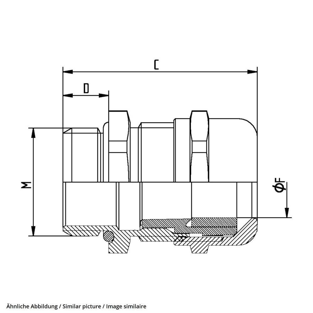 LAPP Kabelsockel SKINTOP® Kabelverschraubung Serie MS-HF-M 53112573, mit Zugentlastung