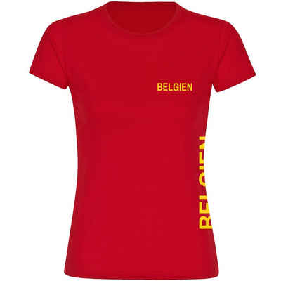 multifanshop T-Shirt Damen Belgien - Brust & Seite - Frauen