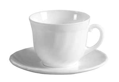 Luminarc Geschirr-Set Kaffeetasse mit Untere Trianon 220 ml weiß