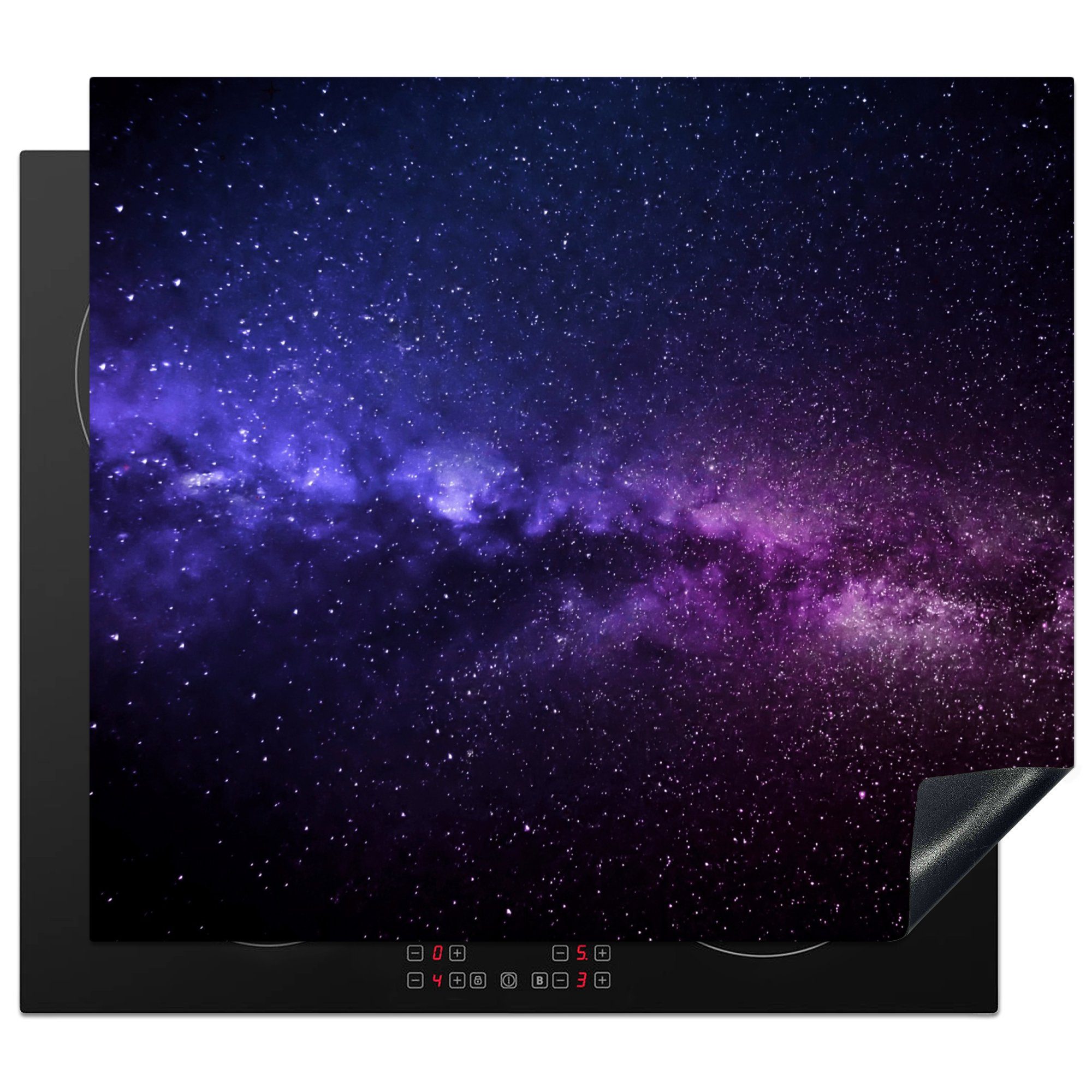 MuchoWow Herd-Abdeckplatte Sternenhimmel - Nacht - Weltraum, Vinyl, (1 tlg), Küche Herdabdeckplatte Ceranfeld Vinyl Einteilig, 59x52 cm